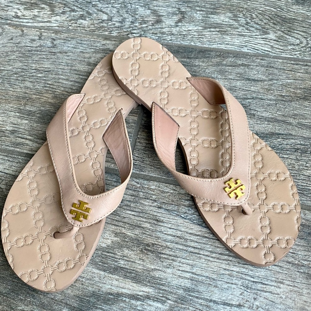 Tory Burch Monroe Light makeup beige/pink sandals size 6